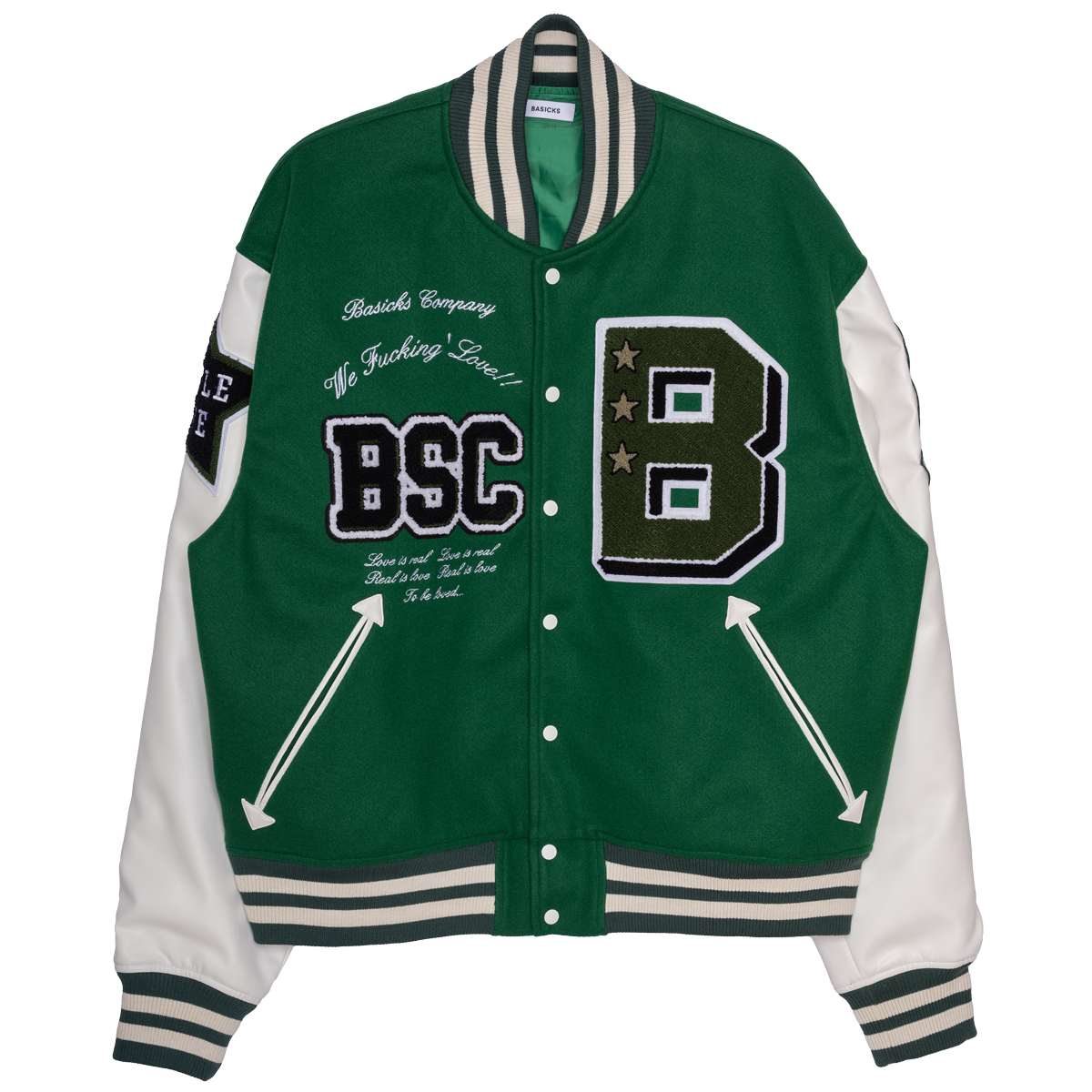 Vintage Style Varsity Jacket(GREEN) – BASICKS