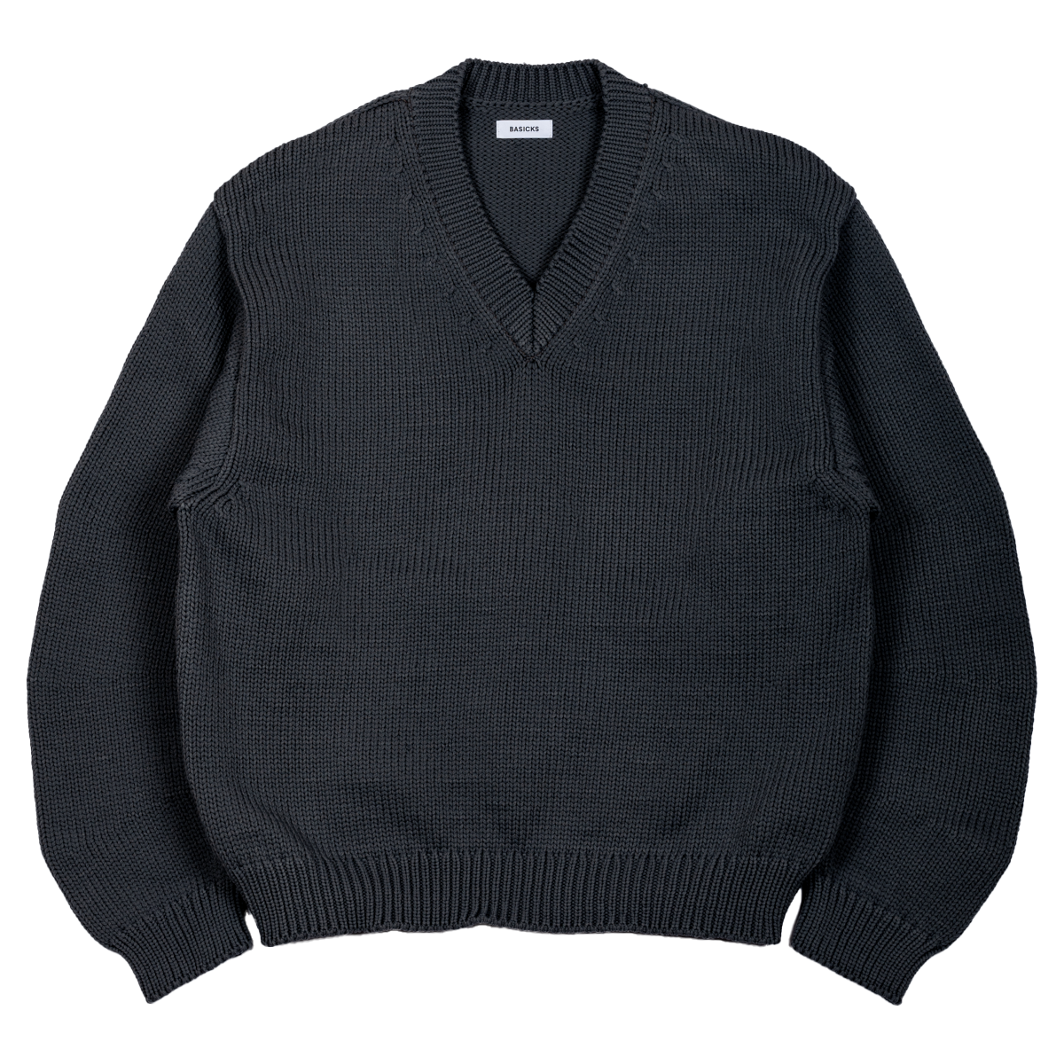 トップス LIDNM W/Si/Ca 18G V Neck Knit ASH BLACK LIDNM / Llife ONLINE STORE / W/Si/Ca 18G V Neck Knit
