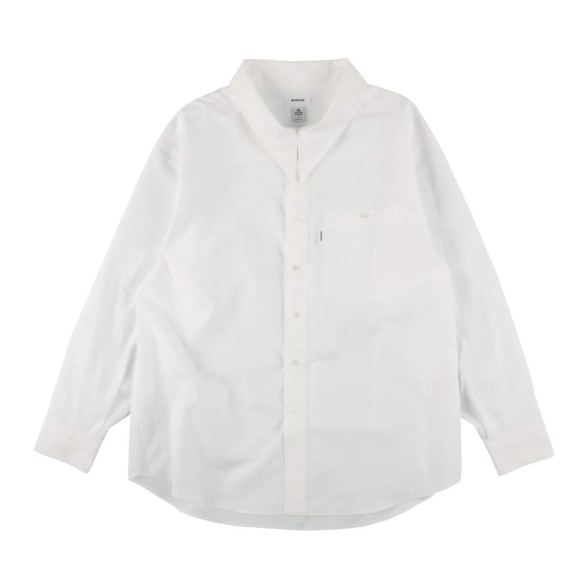Wide Neck Collar Thomas Mason Shirt(WHITE) – BASICKS