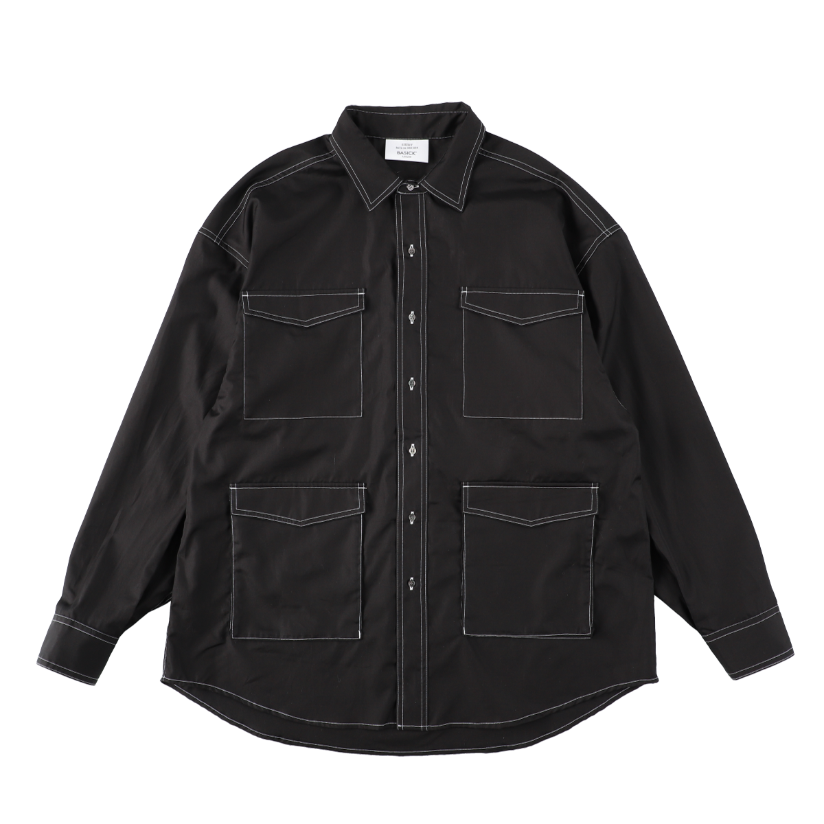 Oversized Safari Shirt(BLACK) BASICKS