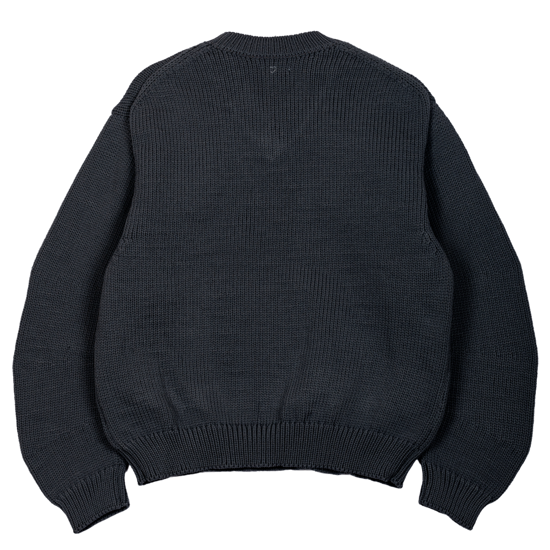 W/Si/Ca 18G V Neck Knit　ASH BLACK　黒 長袖 W/Si/Ca 18G V Neck Knit ASH BLACK 黒 長袖 - メルカリ