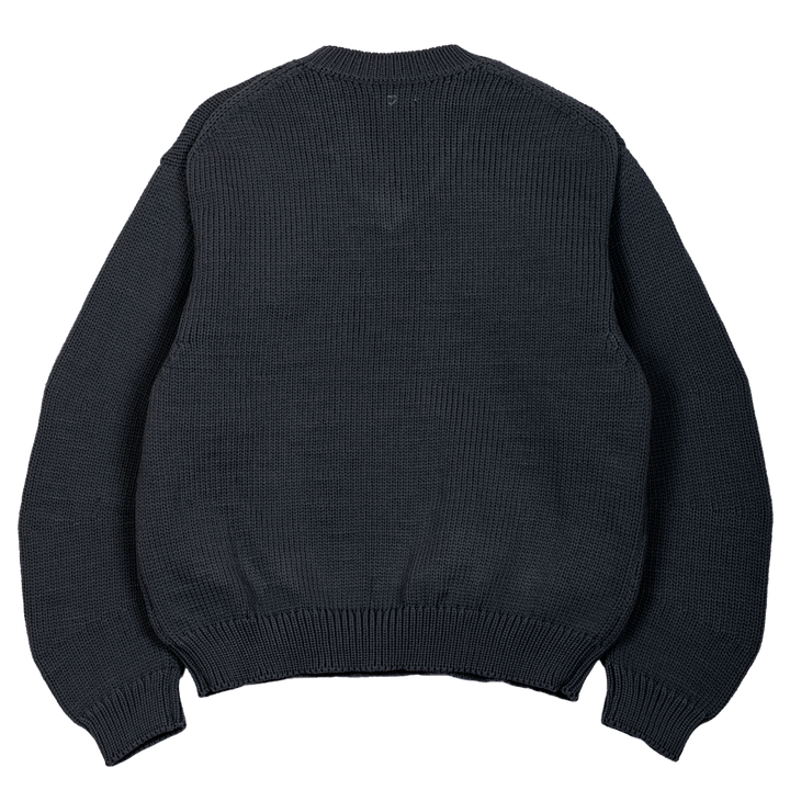 W/Si/Ca 18G V Neck Knit　ASH BLACK 長袖 黒 W/Si/Ca 18G V Neck Knit ASH BLACK 長袖 黒 W/Si/Ca 18G V