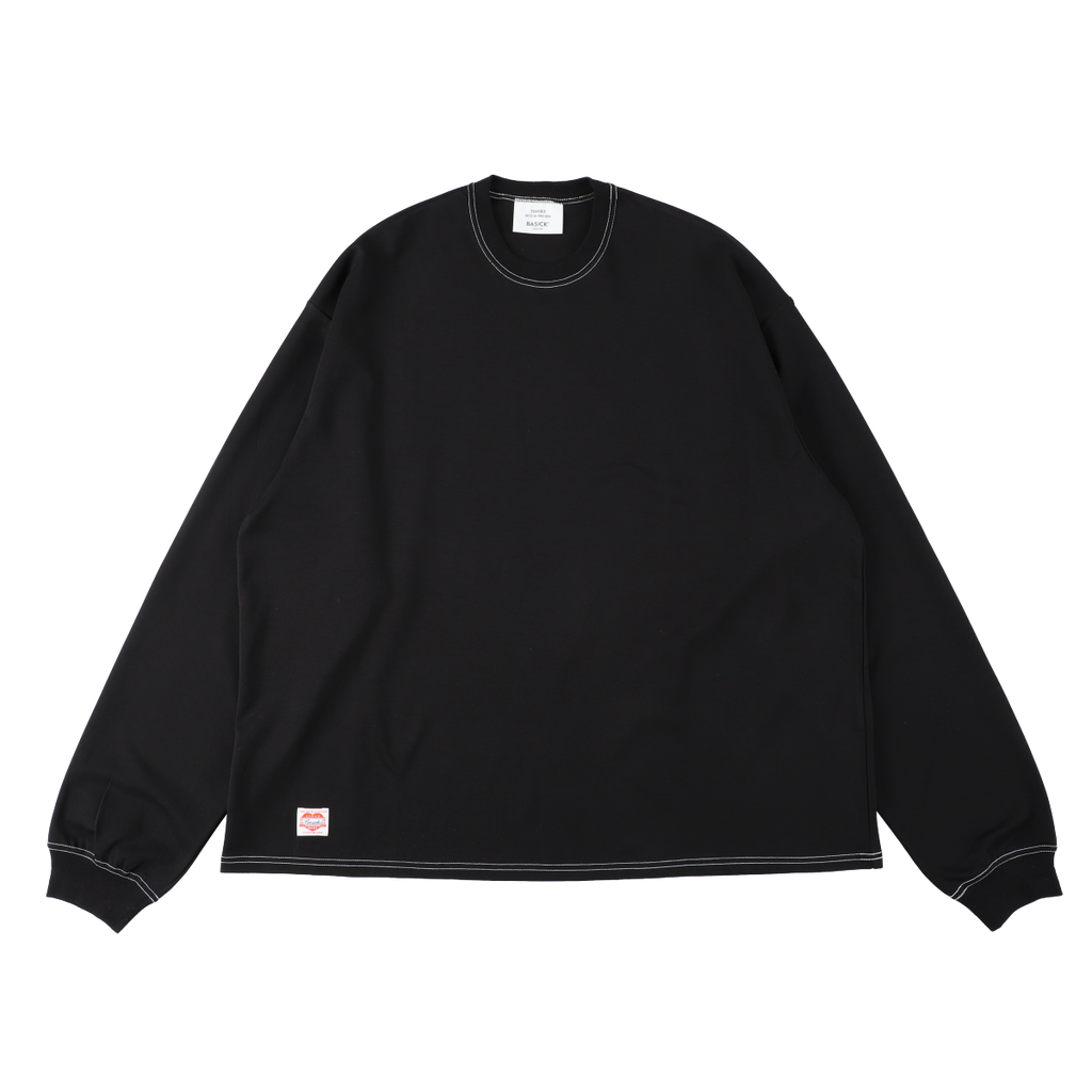 Oversized Super Fine Organic Long T-shirt(BLACK)