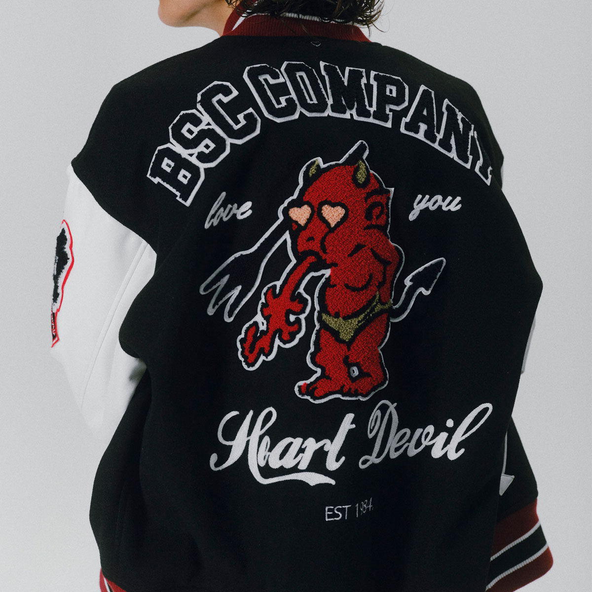 Vintage Style Varsity Jacket(BLACK) – BASICKS